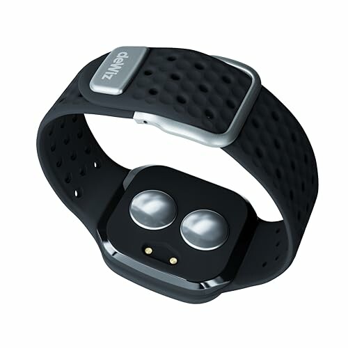 Black smartwatch band with sensors on the underside