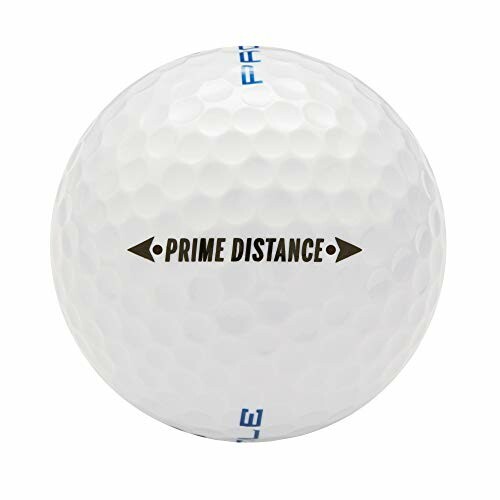 Golf ball with 'Prime Distance' text