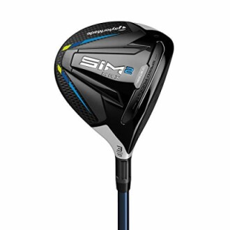 TaylorMade SIM Max golf club with black and blue design.