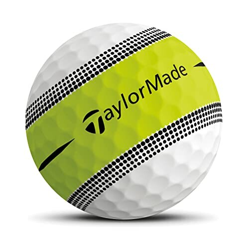 TaylorMade yellow golf ball with black stripes