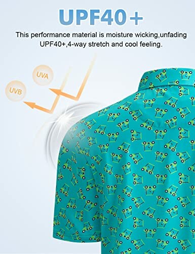 Shirt with UPF40+ protection and colorful pattern